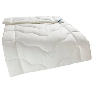 Beco Kunstfaserbettdecke EcoWell Bettdecken Blauer Engel zertifiziert! Für Sommer und Winter, Füllung: Polyester, Bezug: Bio-Baumwolle oder Microfaser, Bettdecke 135x200 cm, 155x220 cm und weitere Größen beige 135 cm x 200 cm