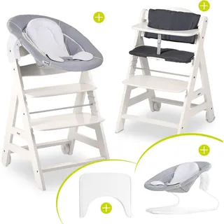 hauck Hauck, Beta Plus White 5-tlg. Newborn Set - Hochstuhl + 2in1 (Hochstuhl)