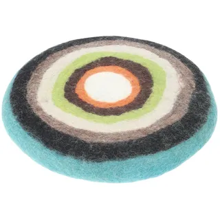GURU SHOP Dicke Filz Stuhlauflage, Sitzkissen, Sitzauflage, Filzkissen - Türkis/grau, 4x35x35 cm
