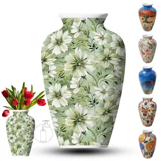 3D-Puzzle-Vase für Erwachsene, 120 Teile, DIY-Puzzle, 3D-gebogenes Puzzle mit Wassersäule, perfekt für die Präsentation echter oder künstlicher Blumen und Blumenarrangements (weiße Blumen)