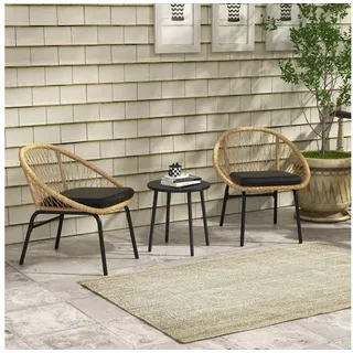 Outsunny Rattan Set 3-tlg. Gelb