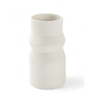 LIVLIG Handgefertigte Vase weiß, Trockenblumenvase, Keramikvase, Dekovase, Tischdeko, Bodenvase, Höhe: 20cm