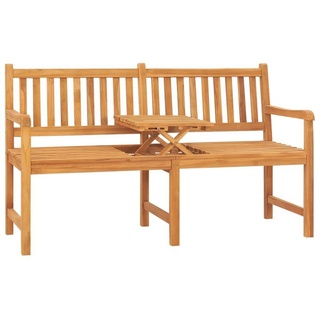 vidaXL Gartenbank Gartenbank 3-Sitzer mit Tisch 150 cm Massivholz Teak braun