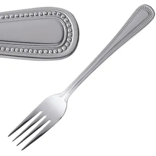 Olympia Perlenbesteck Dessertgabeln (12er-Pack), 185(L)mm, Edelstahl 18/0, hochglanzpoliert, spülmaschinenfest, Tafelgabeln, Restaurants Kneipen Bars Bistros Cafés oder für den Hausgebrauch, C128