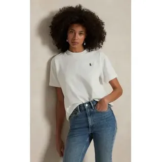 Polo Ralph Lauren für Damen. 211967104001 Weißes T-Shirt aus Baumwoll-Jersey (XXS), Lässig, Baumwolle, Kurzarm