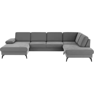 sit&more Wohnlandschaft SIT & MORE "Morris Jubi", grau, B:335cm H:82cm T:212cm, 95% Polyester 5% Polyamid, Sofas, Wohnlandschaft, wahlweise mit Armteilverstellung, Bettfunktion & Bettkasten