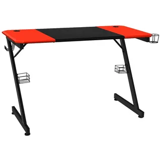 Costway Gamingtisch Z-förmig rot schwarz PC