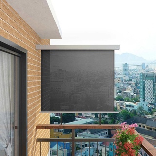 Möbel Balkon-Seitenmarkise Multifunktional 150x200 cm Grau DE50286