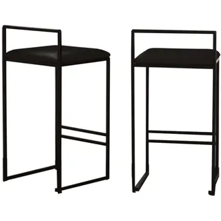 Barhocker kücheninsel küchentheke Höhe 65cm / 75 cm, Moderne Tresenhocker Bistrohocker Küchenhocker mit Lehne und Fußstütze Küchen Esszimmerstühle, Weiß (Schwarz, 2er-Set 65cm)