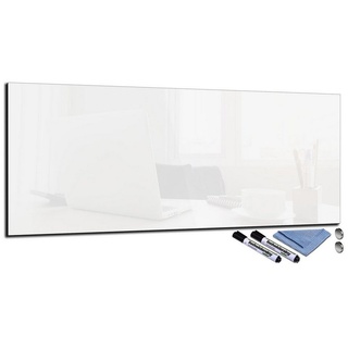 Decorwelt Magnettafel Glas-Magnettafel 30x80 Pinnwand Wand mit Zubehör Whiteboard Küche, (Weiß), Magnetwand, Whiteboard Magnetisch Weiß weiß