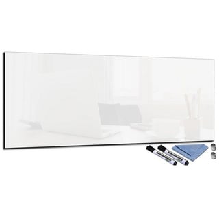 Decorwelt Magnettafel Glas-Magnettafel 30x80 Pinnwand Wand mit Zubehör Whiteboard Küche, (Weiß), Magnetwand, Whiteboard Magnetisch Weiß weiß