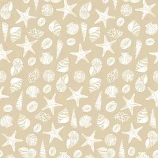 Mank Tischdecke Airlaid Beach in Sand, 80 x 80 cm, 20 Stück - Muscheln Mitteldecke Maritim