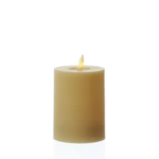MARELIDA LED Kerze für Außen Garten Balkon flackernd H: 10cm D: 7,5cm outdoor Timer creme