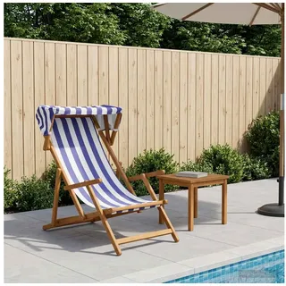 vidaXL Gartenliege Liegestuhl 67,5 x 113 x 103 cm blau/weiß klappbar 1 St.