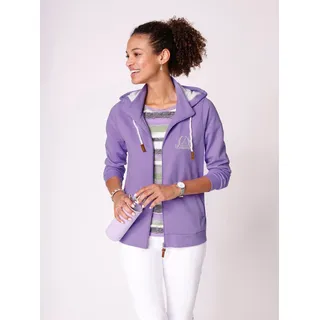 Shirtjacke CASUAL LOOKS "Sweatjacke" Gr. 40, lila (lavendel) Damen Shirts Jersey