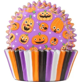 Famanu Cupcake Förmchen Halloween - Kürbis Design (Packung von 60)