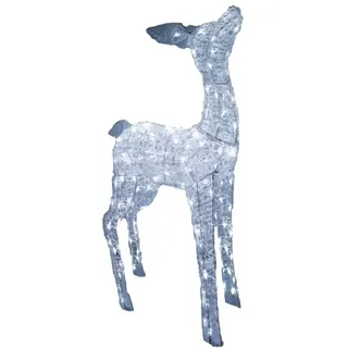 Lex XL LED Acryl Hirschkuh Weihnachtsfigur 104cm beleuchtet Weihnachtsdeko Außen & Innen kaltweiß : Kaltweiß