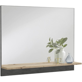 Mid.you Wandspiegel, Graphit, Eiche Artisan, Holzwerkstoff, rechteckig, 80x63x14 cm, Spiegel, Wandspiegel