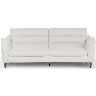 Calia Italia 3-Sitzer CALIA ITALIA "Cabrini, Design trifft super Sitzkomfort", weiß (bianco naturale), B:220cm H:93cm T:98cm, Sofas, in Leder, 220 cm Breite, mit elektrischer Relaxfunktion