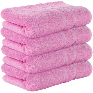 StickandShine Badetücher 4er Set Premium Frottee Badetücher 100x150 cm ROSA 500g/m2 aus 100% Baumwolle (4 Stück) Frottee 100 x 150 Badetuch rosa