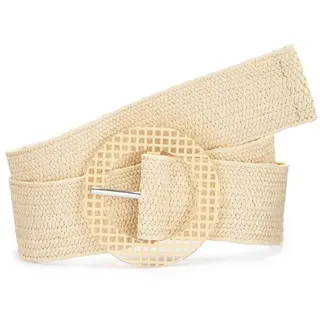 LASCANA Taillengürtel Stretchgürtel, Bauchgürtel, Gürtel für Kleid & Overall, Sommergürtel in moderner Bast-Optik mit Shaping-Effekt dank elastischem Material beige 85