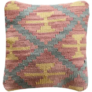 Looma Kelim-Kissenhülle, Mehrfarbig, Textil, Patchwork, Rechteckig, 40x40 cm, Wohntextilien, Kissen, Dekokissen