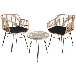 Tectake Molfetta Set 3-tlg. natur