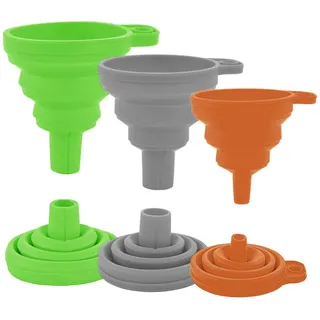 OIGWBPH 3pcs Faltbarer Silikon Trichter 3 Größen Faltbar Küche Kleines Foldable Funnel Portable Funnel for Beer Liquids Transmission any liquid transfer tasks