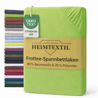 EXKLUSIV HEIMTEXTIL Spannbettlaken Frottee 140 - 160 x 200 cm Apfelgrün