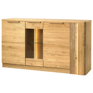 99rooms Kommode Pfronten (Sideboard, Highboard), Modern Design, mit LED-Beleuchtung, Soft-Close, aus Massivholz