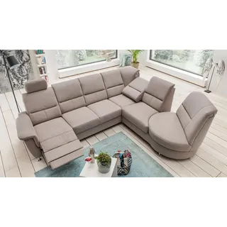 Ecksofa Wohnlandschaft L-Sofa Parole dunkelgrau mit Relaxunktionen Drehabschluss