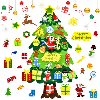 DazSpirit DIY Filz Weihnachtsbaum Set, 3.3Ft Deko Für Kinde, Tannenbaum mit Vielfältigen Abnehmbaren Ornamenten, Ideal für Home Tür Wand Hängend Weihnachtsdekoration