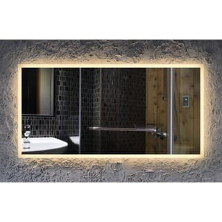Badspiegel Beleuchtet nach Maß LED Allround Wandspiegel Lichtspiegel (120 x 80 cm, Warm-Weiß)