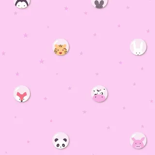 Bricoflor Tier Tapete in Pink Rosa Mädchenzimmer Tapete mit Tieren in Seifenblasen Ideal für Babyzimmer Vlies Kindertapete mit Panda Fuchs und Pinguin