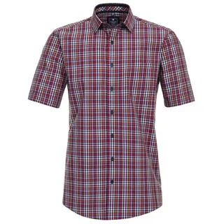 Redmond Kurzarmhemd kariert Comfort Fit rot L