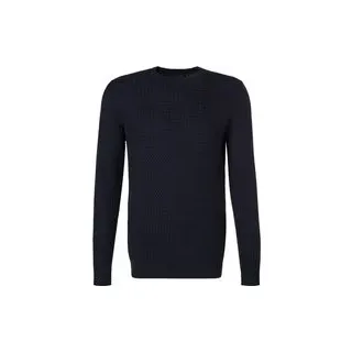 bugatti Herren Pullover blau unifarben, blau, Herbst/Winter 2024/2025
