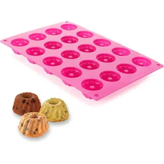 Mini Gugelhupfform - Silikon Gugelhupf Kuchenform Klein Traditioneller Paris-stil 20er Mit Antihaftbeschichtung 29,8 X 19,9 X 2,2cm, Rosa