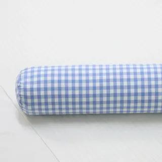 Miaogoo Nackenrolle, kariert, gestreift, mit Reißverschluss, atmungsaktiv, rund, praktisches, gemütliches Rücken- und Nackenstützkissen (Blau, 13 x 60 cm)