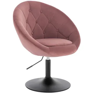 WOLTU Schminktisch Stuhl, Loungesessel 360° drehbar höhenverstellbar mit Armlehne Rückenlehne, Schminkstuhl für Schlafzimmer & Wohnzimmer, Hocker aus Samt, Rosa