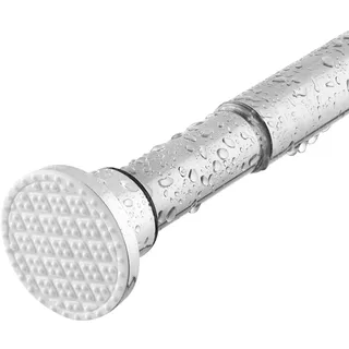 Teleskopstange 70-255CM Ausziehbar Duschvorhangstange Duschstange ohne Bohren Silber Klemmstange zum Klemmen für Kleiderschrank