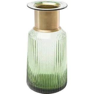 Kare Design Vase Barfly, Gold/Grün, 30cm Höhe, Blumenvase, Deko Vase, Wohnaccessoire, Vase für Trockenblumen, Wohnzimmer