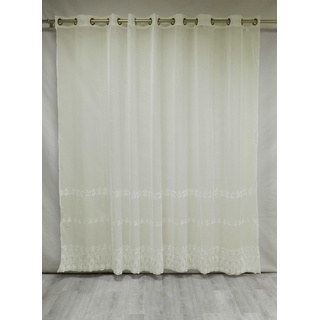 Homemaison Vorhang, groß Breite Spitze, Polyester, Elfenbeinfarben, 240 x 300 cm