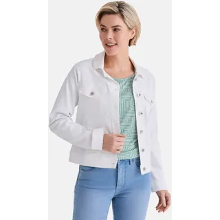 Jeansjacke STOOKER WOMEN "JANINE Jeansjacke mit Stehkragen", Damen, Gr. 44/46, weiß, Denim/Jeans, 98% Baumwolle, 2% Elasthan, figurbetont, Jacken Jeansjacke, Jeansjacke Figurbetont Casual Clean Wash Baumwollstretch für Damen