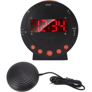 Spacnana Extra Lauter Wecker, 113 Dezibel, Rotes Blinklicht, Super-Shaker, Aufwachen mit Vibration, Vibrierende Uhr für Alle Altersgruppen