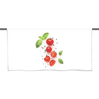 Scheibengardine Cafehausgardine - Bistrogardine Küchenfreuden Tomato - Küchengardine, gardinen-for-life 90 cm x 25 cm