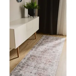 benuta George Kurzflorteppich 80 x 240 cm Creme/Taupe