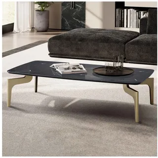 FineBuy Couchtisch Marmor Optik Schwarz MDF 120 x 60 x 30,5 cm