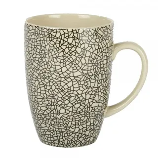 Lambert - Becher, Henkelbecher - Kaori - Steingut - Farbe: Schwarz/Weiß - (ØxH) 7,6 x 10,3 cm - 1 Stück