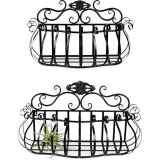 Formano Wandkörbe 2er-Set aus Metall Schwarz