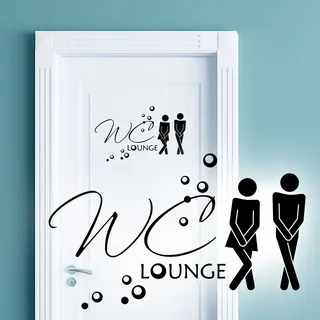 Wandaro W3331 Wandtattoo WC Aufkleber Mann/Frau WC Lounge I hellblau 27 x 16 cm I Bad Piktogramm Wandsticker Badezimmer Wandaufkleber